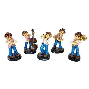 VTG 40s A. Santini Dep Five Piece Boy Musicians Band Instruments Figurines Italy